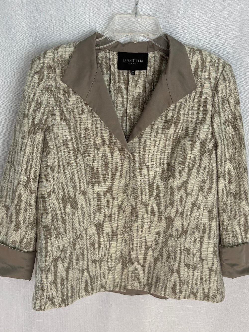 LAFAYETTE 148 NEW YORK Ikat Textured Hidden Snap Front Jacket